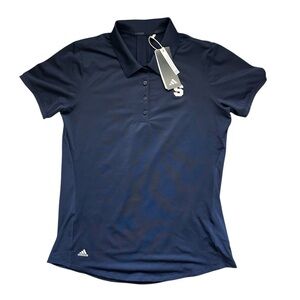 Adidas Women’s Golf Polo Shirt Medium Navy Short Sleeve Collegiate Logo NWT